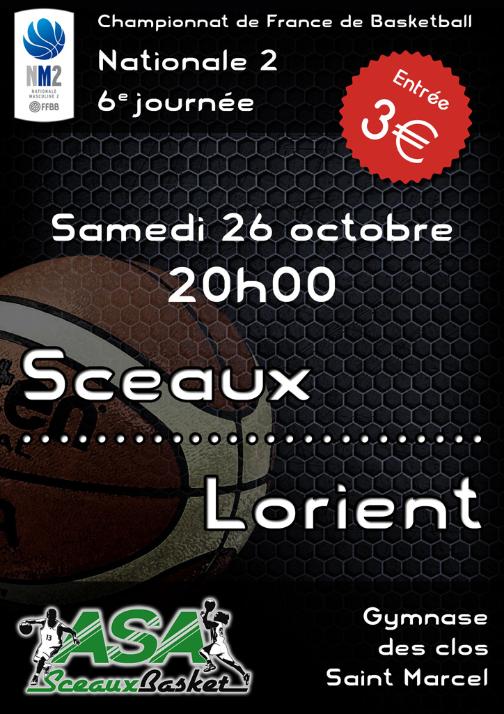 NM2 - Sceaux / Lorient, samedi 26 octobre 2013 à 20h00