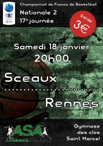NM2 - Sceaux / Rennes, samedi 18 janvier 2014 à 20h00